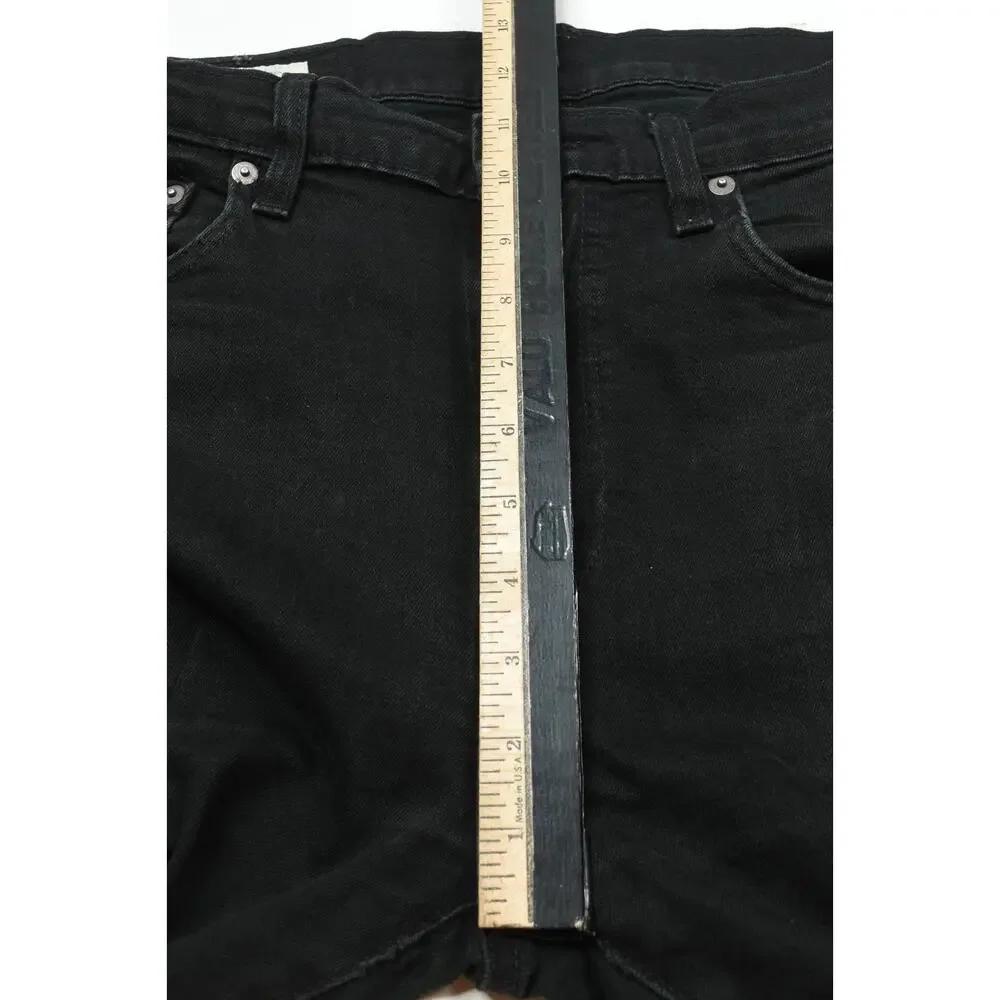 Levis Premium 510 Jeans Mens 34x34 Black Skinny Fit Tapered Leg Cotton Denim